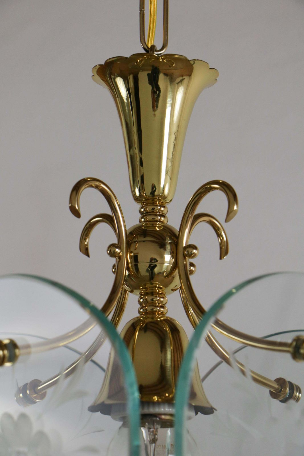 1600.0 Italian Mid Century Lantern Or Pendant Lamp Attributed To Luigi Brusotti, 1940s photo