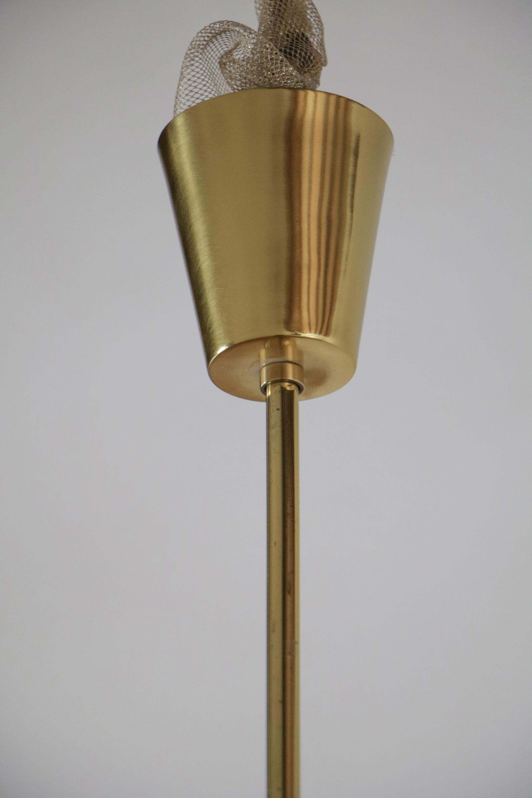 Italian Mid Century Suspension Lamp  In The Manner Of Fontana Arte, 1940s photo vintage