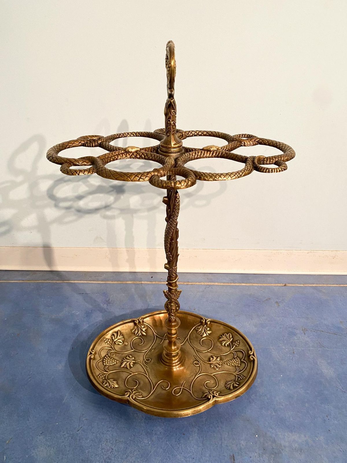 Italian Art Nouveau Liberty Brass Umbrella Stand, 1930s photo 1300.0