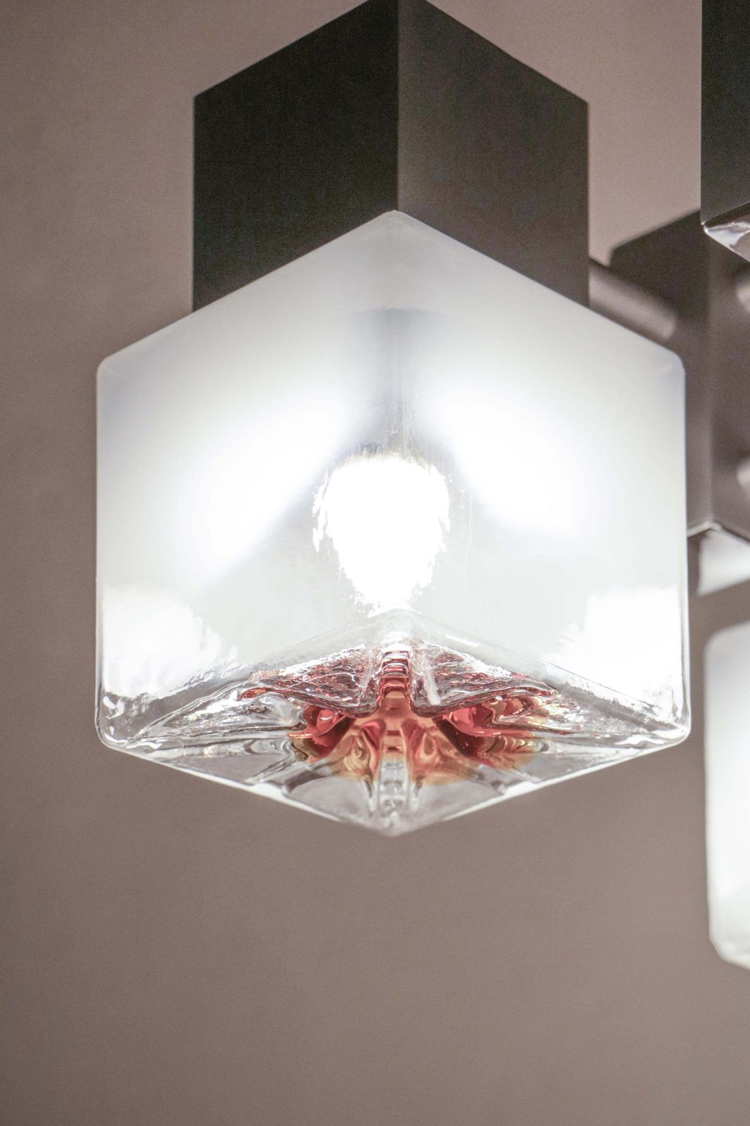 1400.0 Italian Space Age Cubic Chandelier By Gaetano Sciolari For Mazzega, 1970s photo
