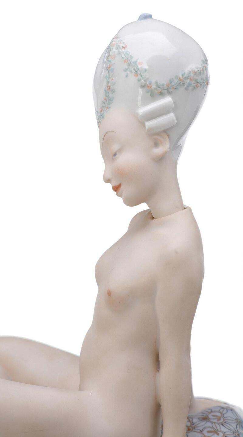 Gerhard Henning For Royal Copenhagen. Porcelain Bobblehead Doll ‘Ane Mari’ photo for sale