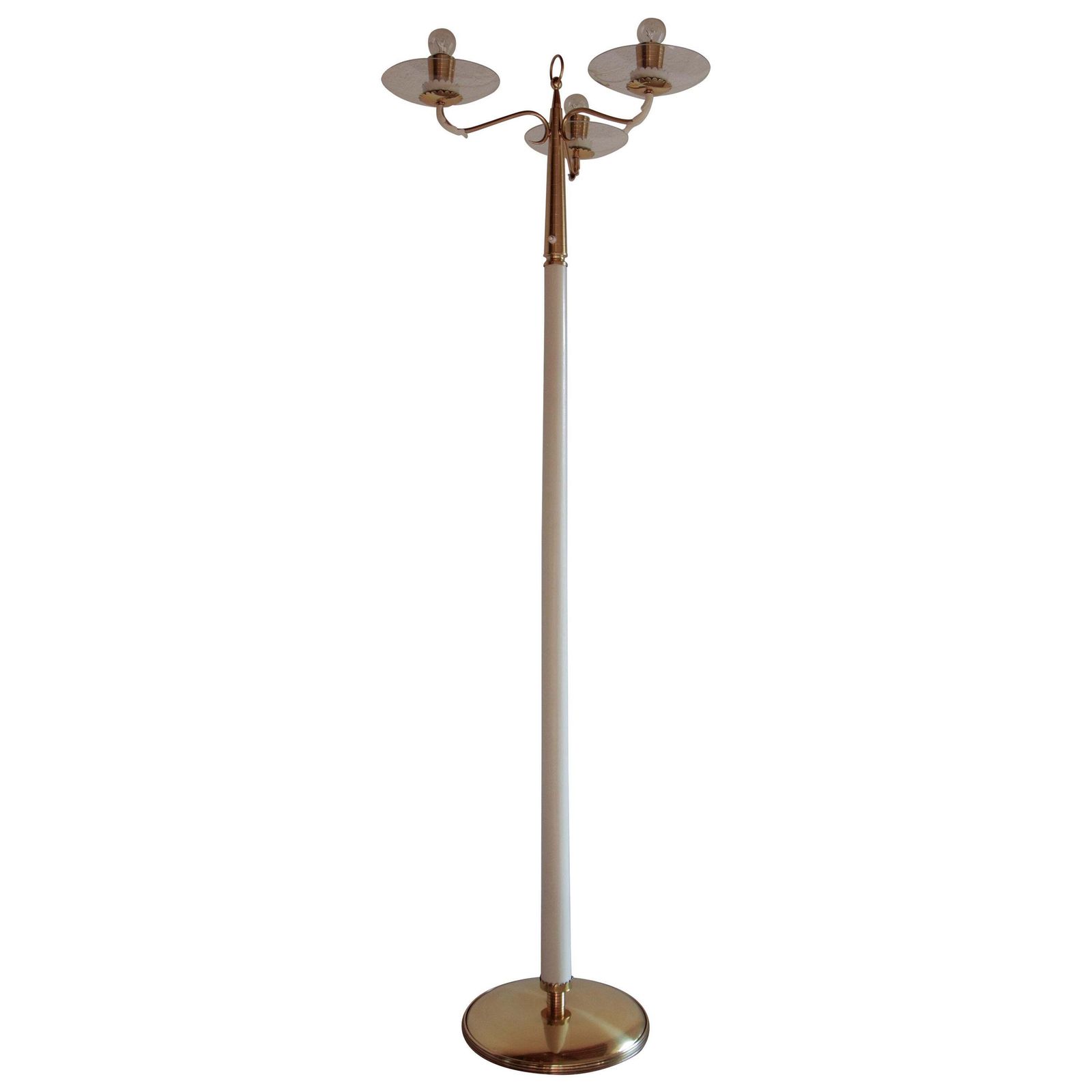 Italian  Ash Wood Polished Brass Lamp Floor Attributed To Pietro Chiesa  1940s photo 2619.0
