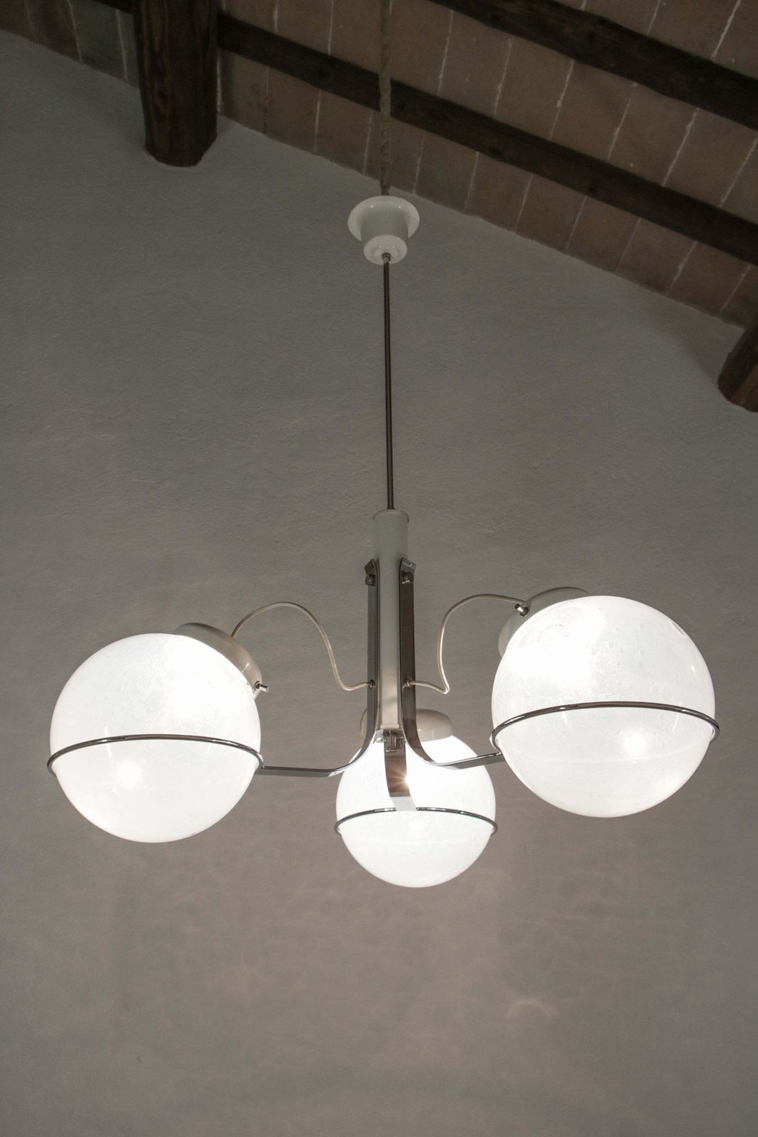 Italian Chandelier Pendant Light Murano Glass Attributed To Gino Sarfatti, 1970s photo furniture