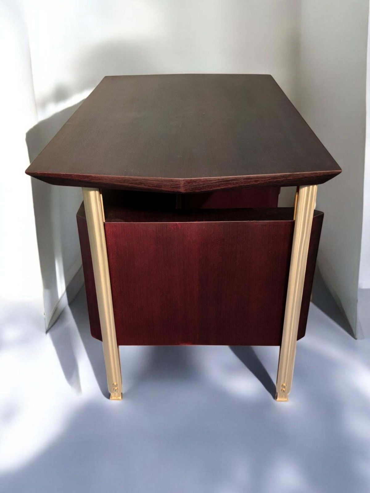 Furniture Italian Mid Century Modern Executive Table Desk By Vittorio Dassi, 1960s photo