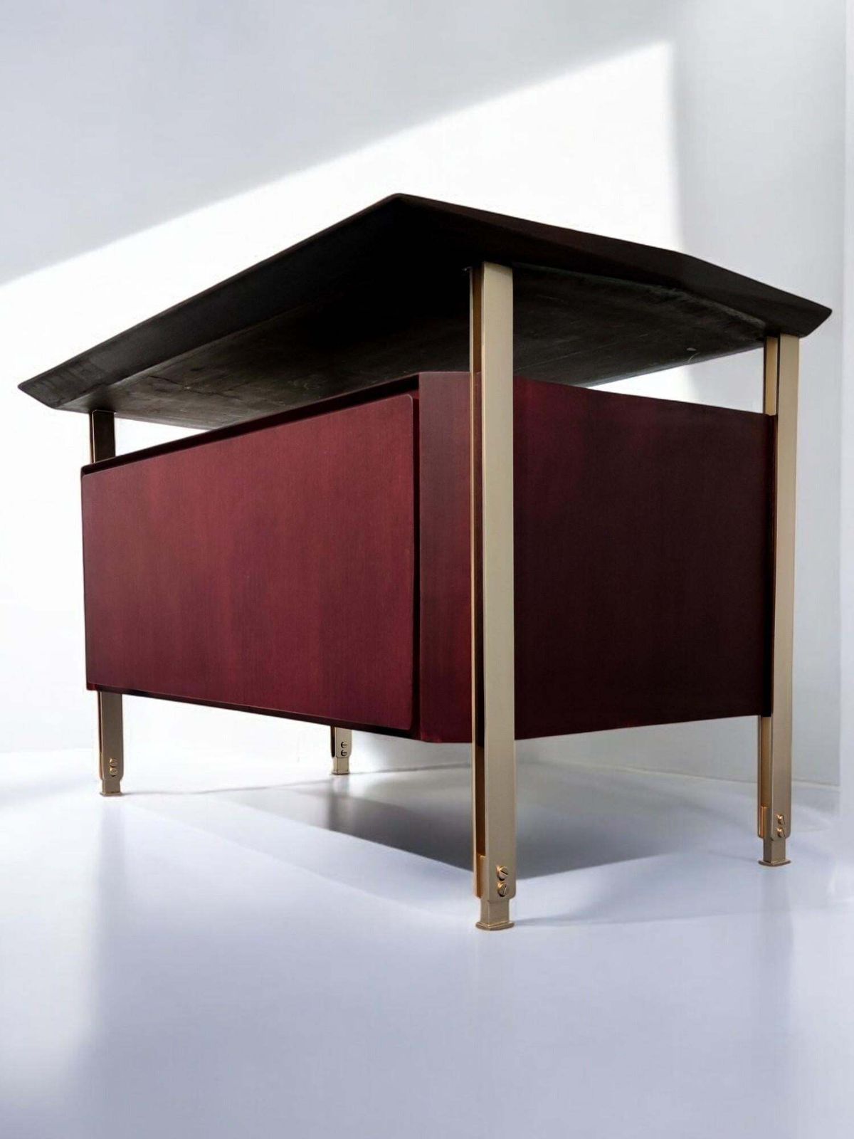 photo vintage Italian Mid Century Modern Executive Table Desk By Vittorio Dassi, 1960s