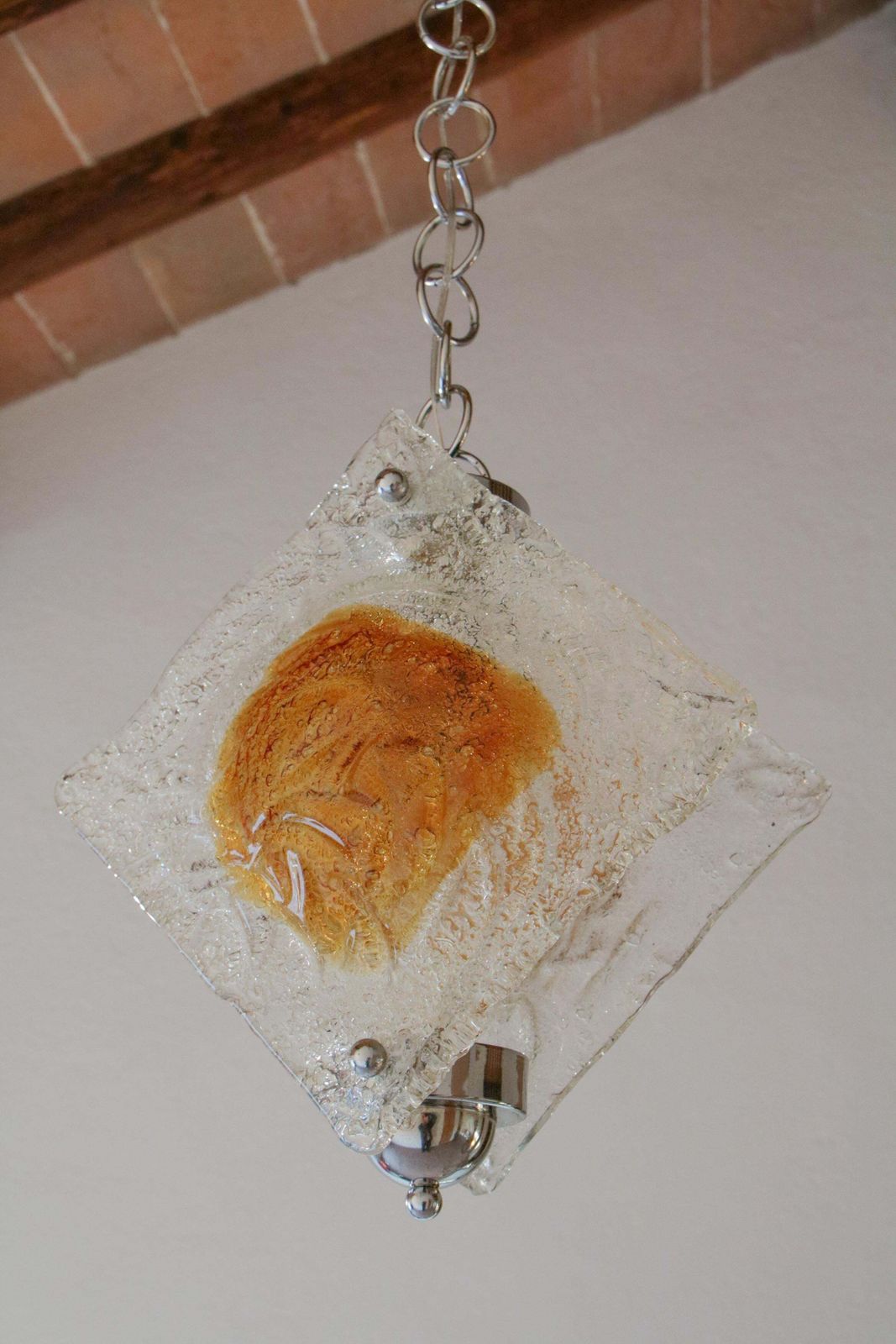 Italian Mid Century Murano Glass Pendant Lamp Per Mazzega, 1970s photo Lighting