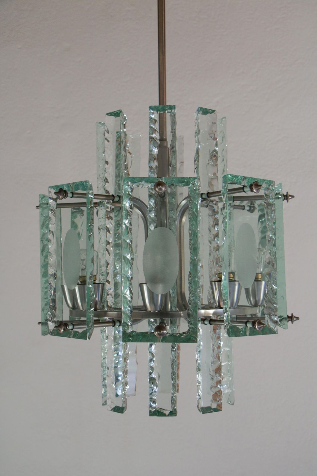 Italian Mid Century  Chandelier Attributed To Fontana Arte  , 1950s photo buy