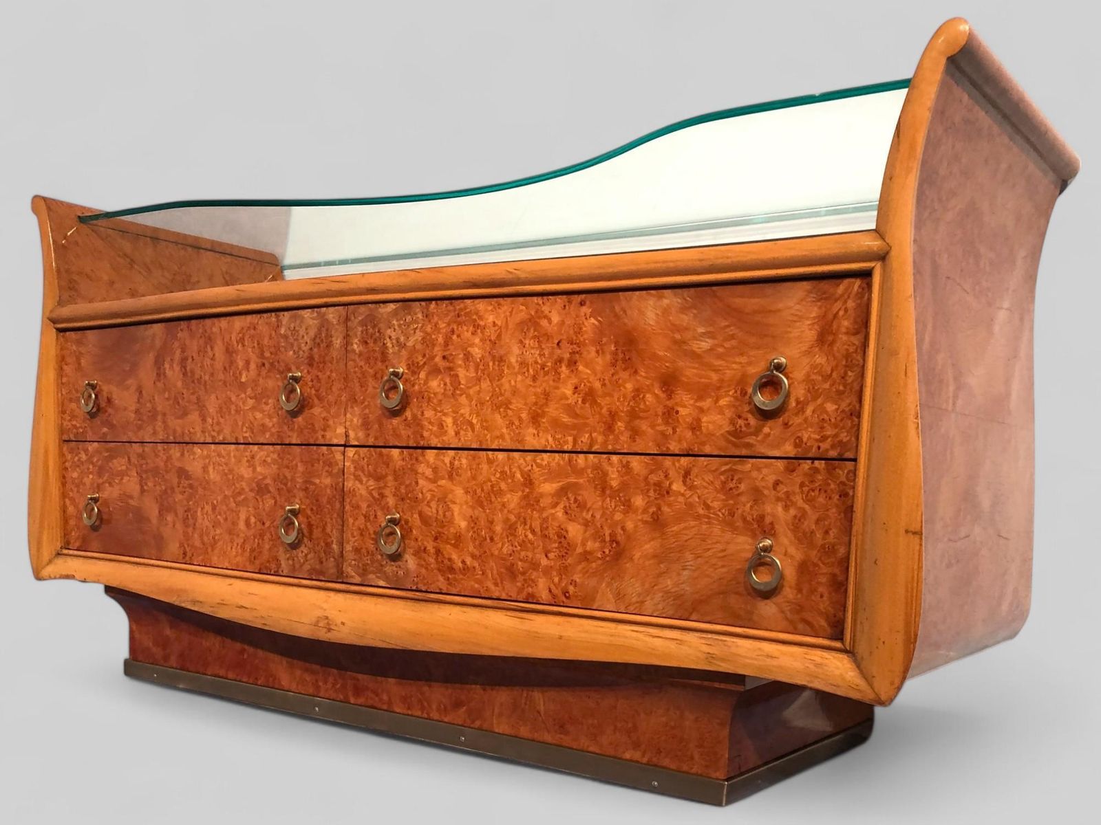 Italian Mid Century Modern Chest Of Drawers In Birch Briar Root, 1950s photo 2920.0