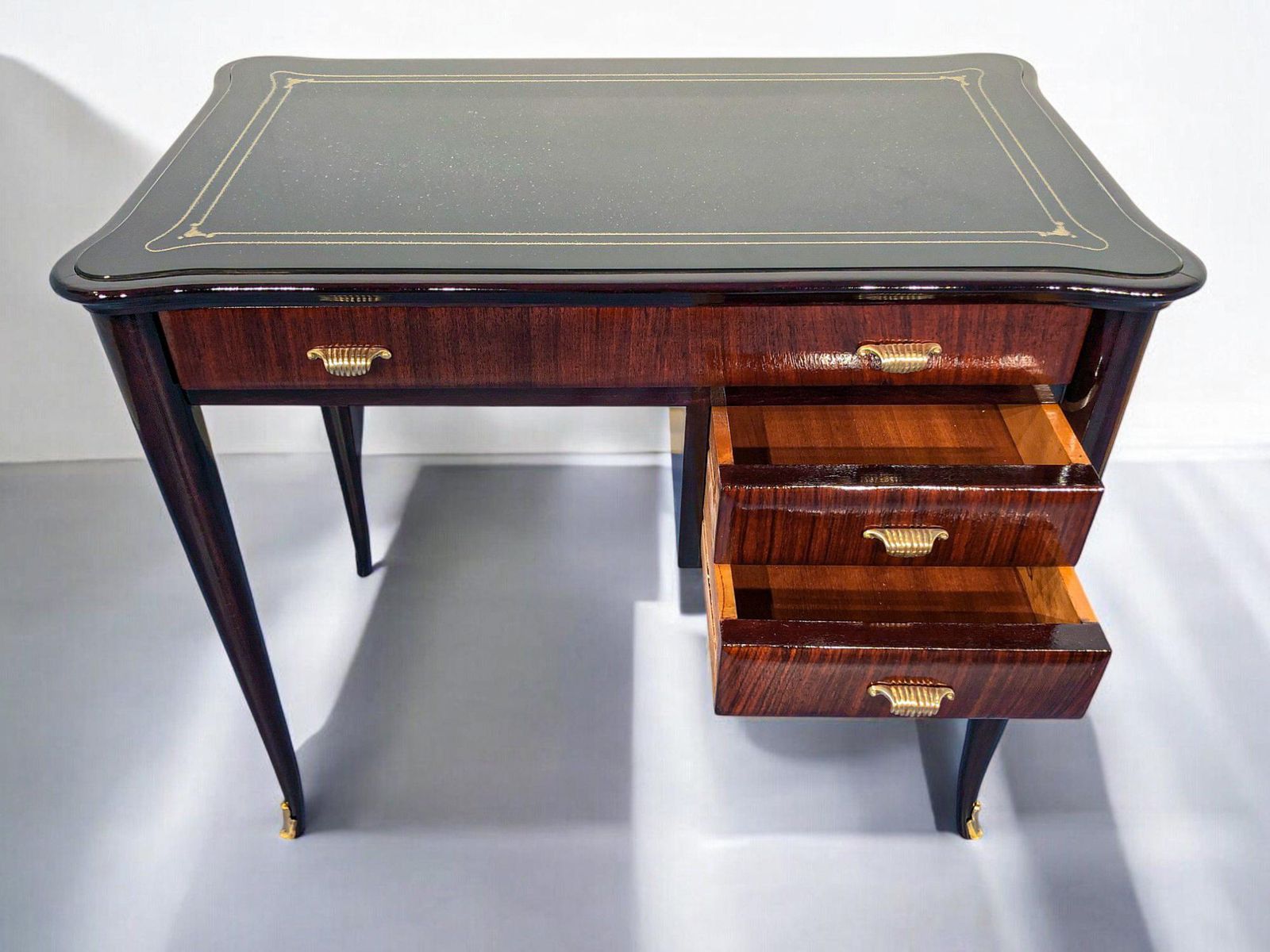 Italian Mid Century Modern Small Desk And Chair Attributed To Paolo Buffa, 1950s photo buy