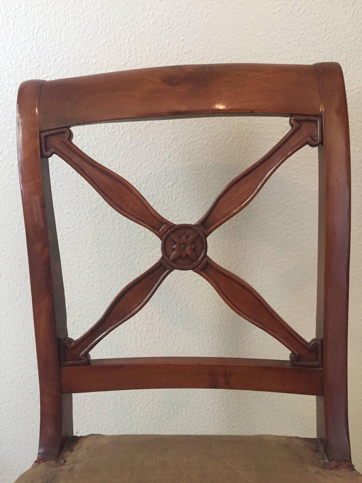 Empire Restauration Walnut Chairs, France, 1820 photo for sale