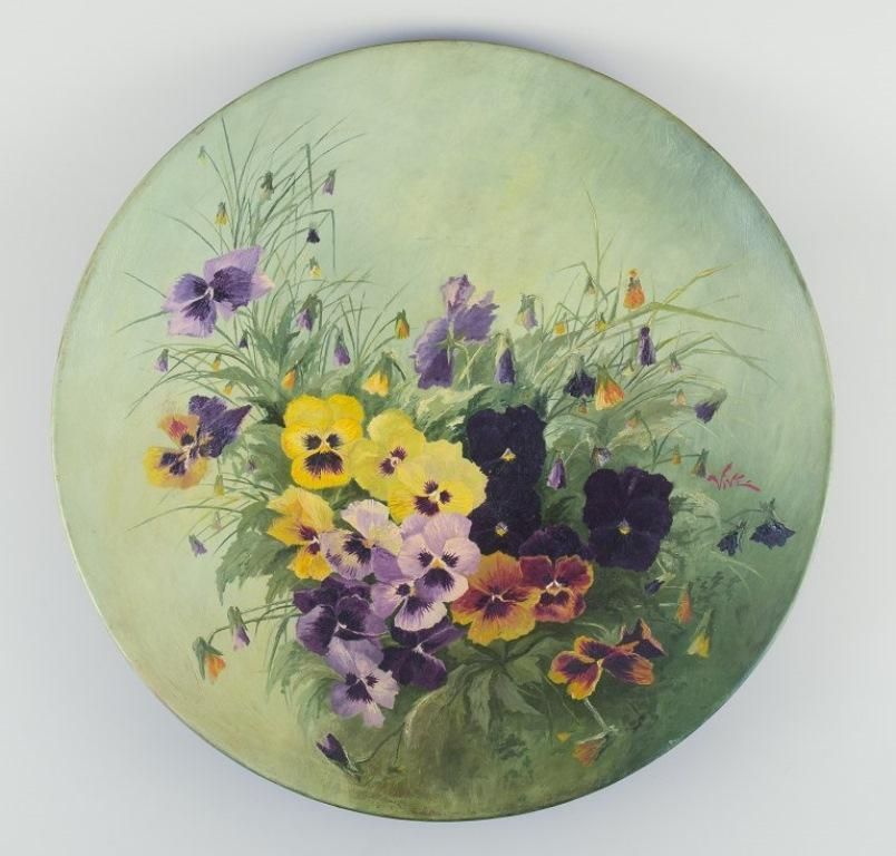 Eva Jancke Björk For Rörstrand. Colossal Wall Plaque With Motif Of Flowers. photo for sale