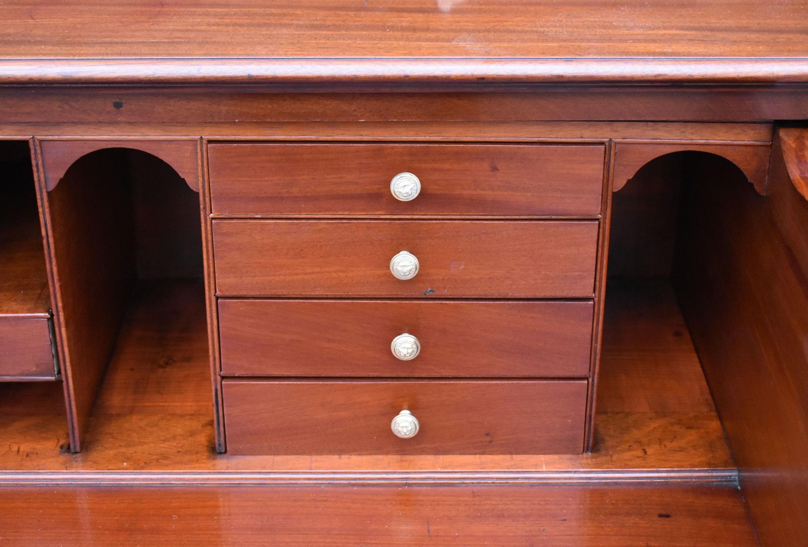 photo buy English George III Mahogany Secretaire Breakfront Bookcase