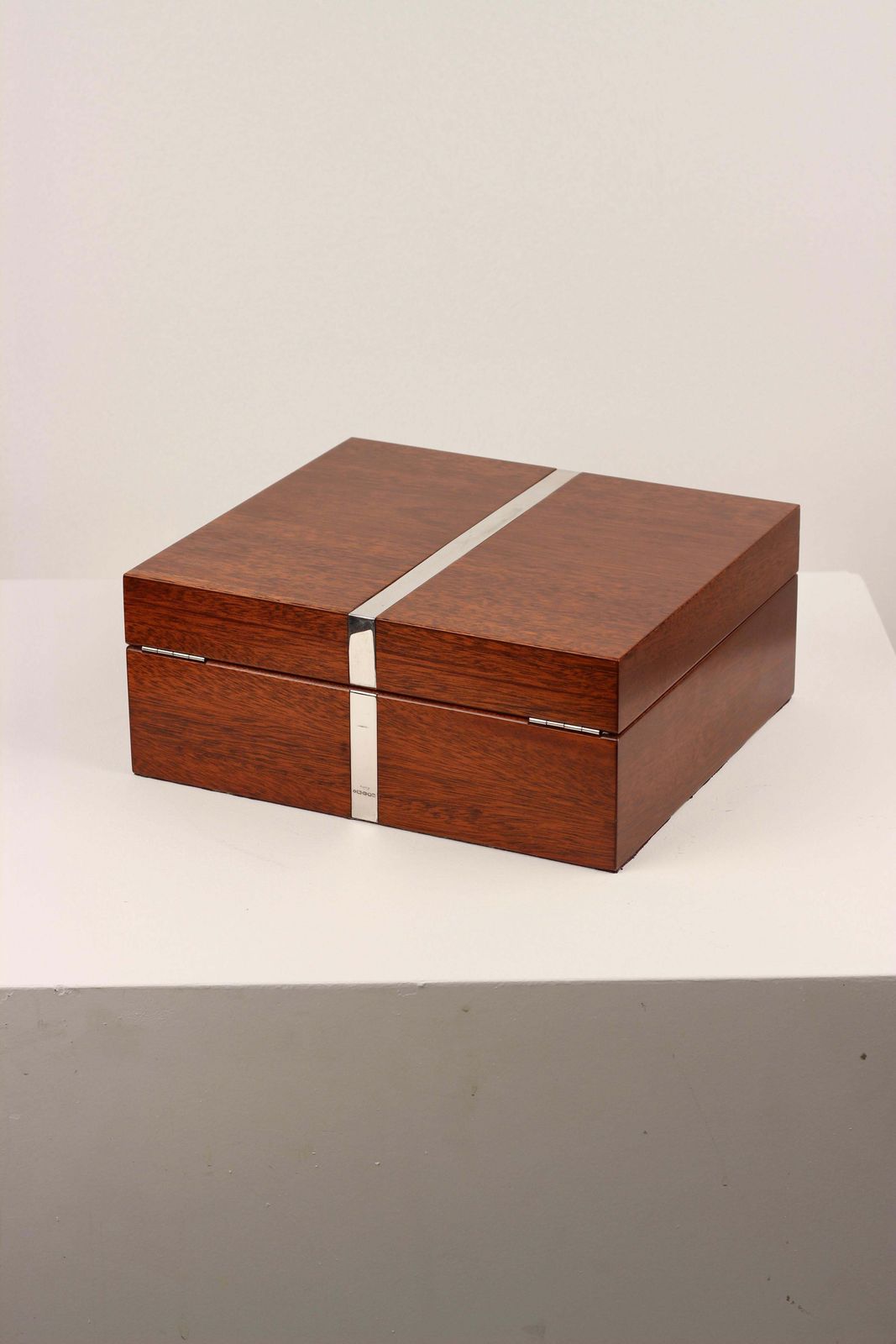 Asprey London Silver Banded Rosewood Humidor With Key And Hygrometer 2005 photo furniture