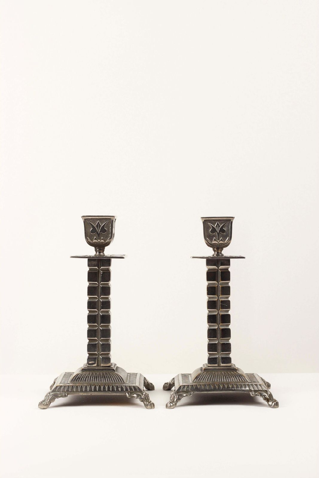 Silver Plated Candlesticks By William Tonks And Sons, Late 19th Century photo for sale