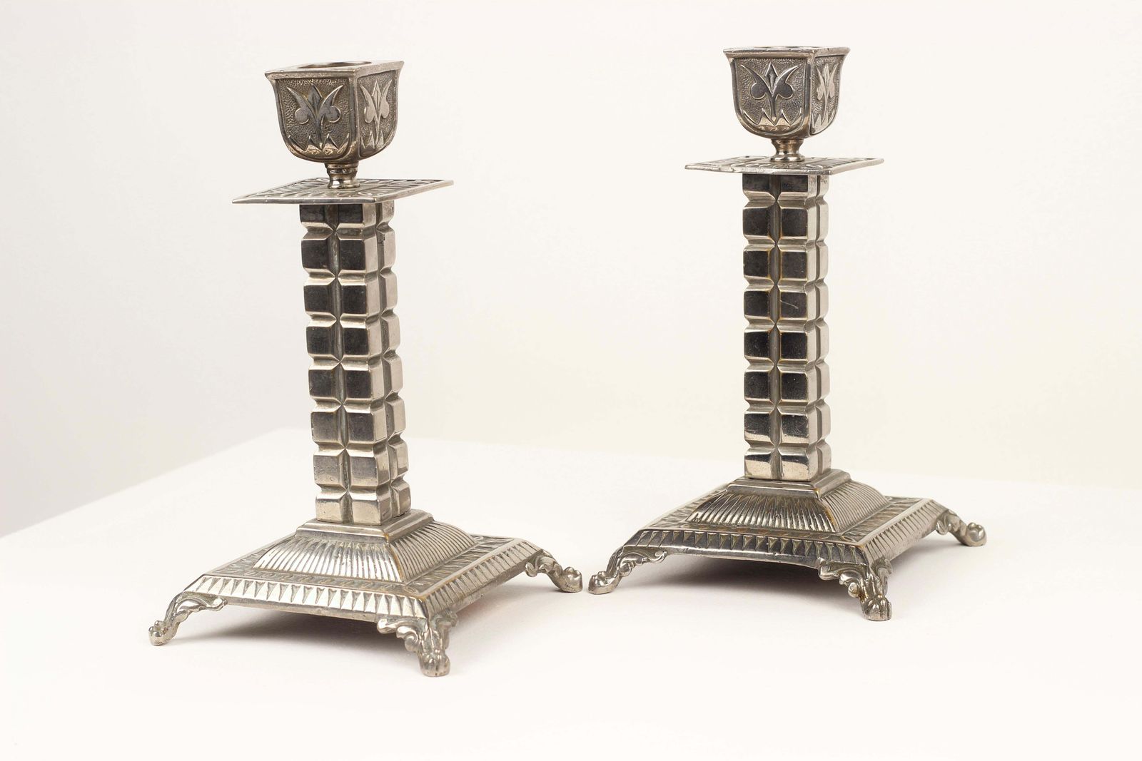 Silver Plated Candlesticks By William Tonks And Sons, Late 19th Century photo buy