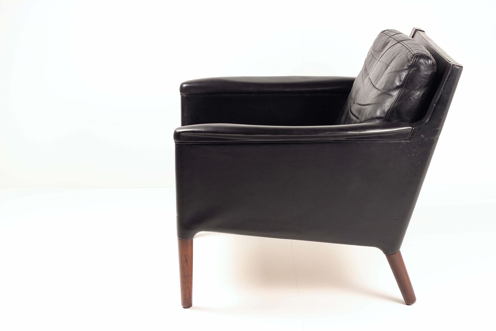 Kurt østervig Model 55 Black Leather Lounge Chair  Danish Mid Century Design photo for sale