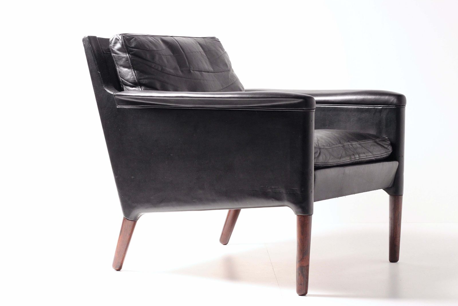 3253.0 Kurt østervig Model 55 Black Leather Lounge Chair  Danish Mid Century Design photo