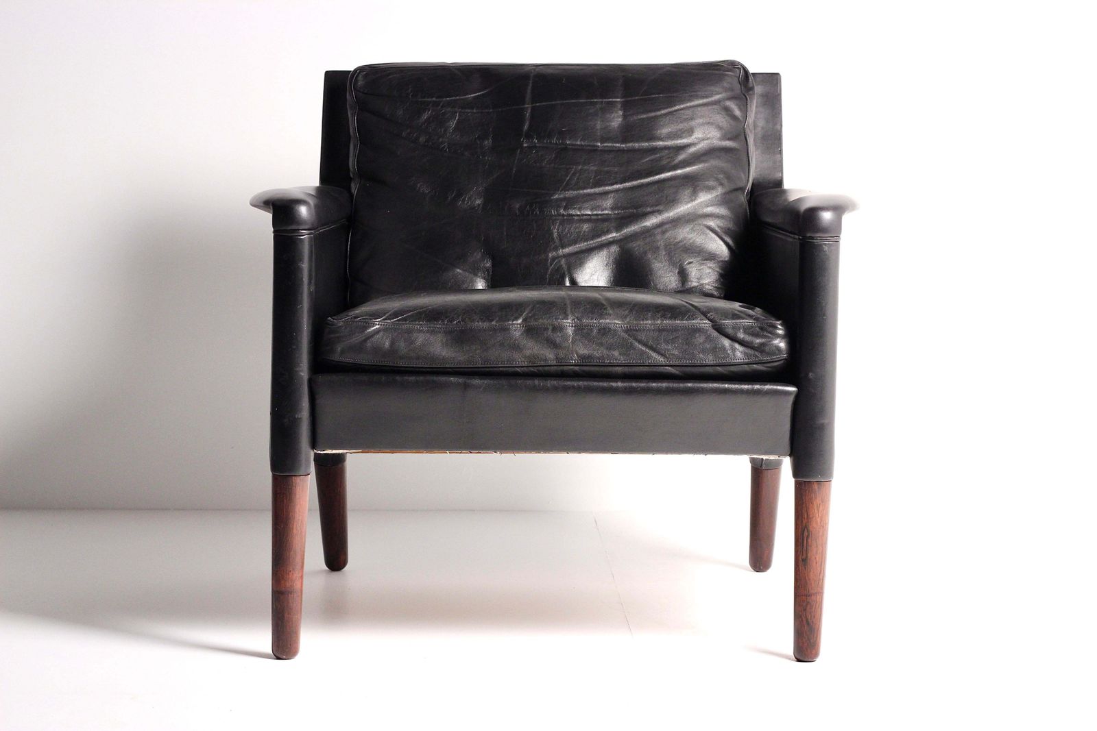 photo buy Kurt østervig Model 55 Black Leather Lounge Chair  Danish Mid Century Design