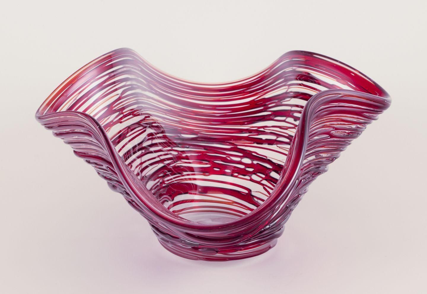 Enrico Cammozzo, Vetro Artistico Murano. Unique And Colossal Bowl In Art Glass. photo vintage