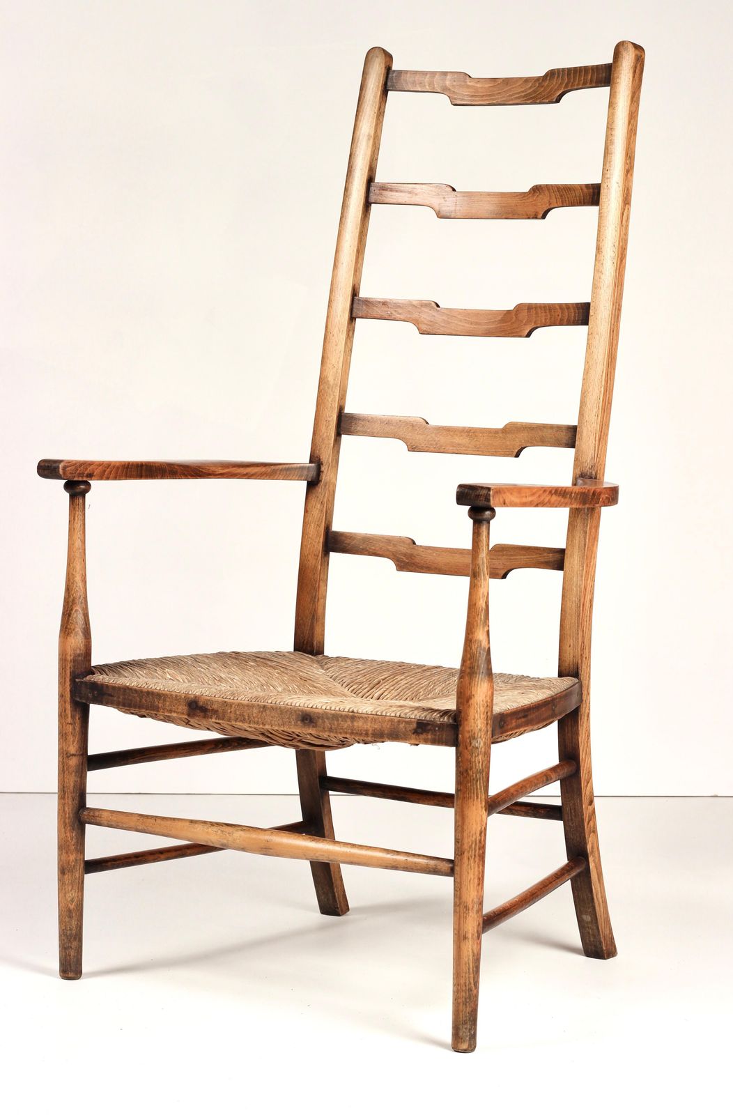 Furniture A Pair Of Arts And Crafts Ladder Back Chairs Early 1900’s England photo