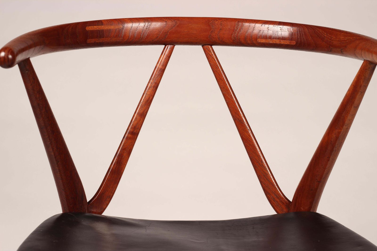 Mid Century Modern Henning Kjærnulf Teak And Leather Dining Chair Model 255 photo vintage