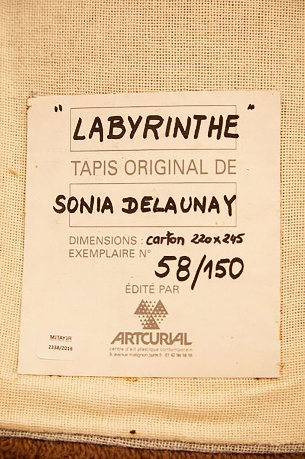 Sonia Delaunaysonia Delaunay  Labyrinth Carpet  Artcurial1980 photo Textiles