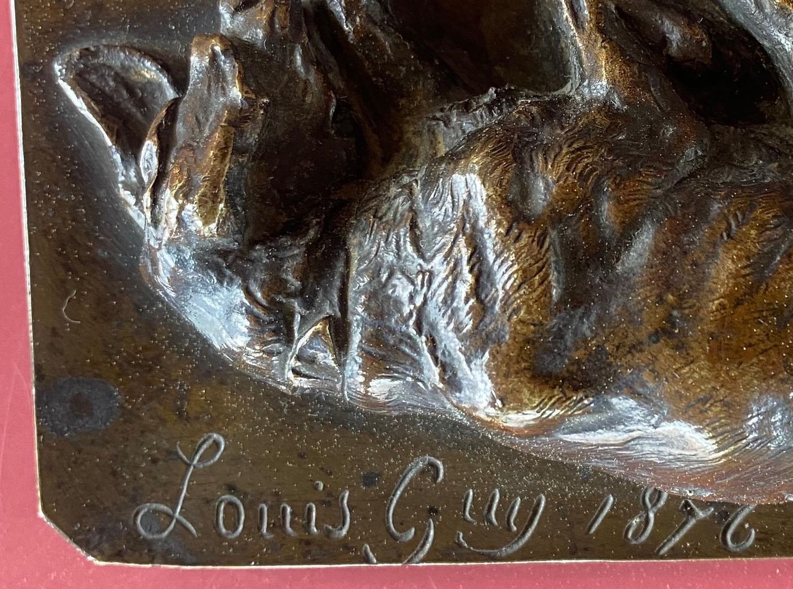 Louis Guylouis Guy  Bronze Sleeping Basset 18761876 photo for sale