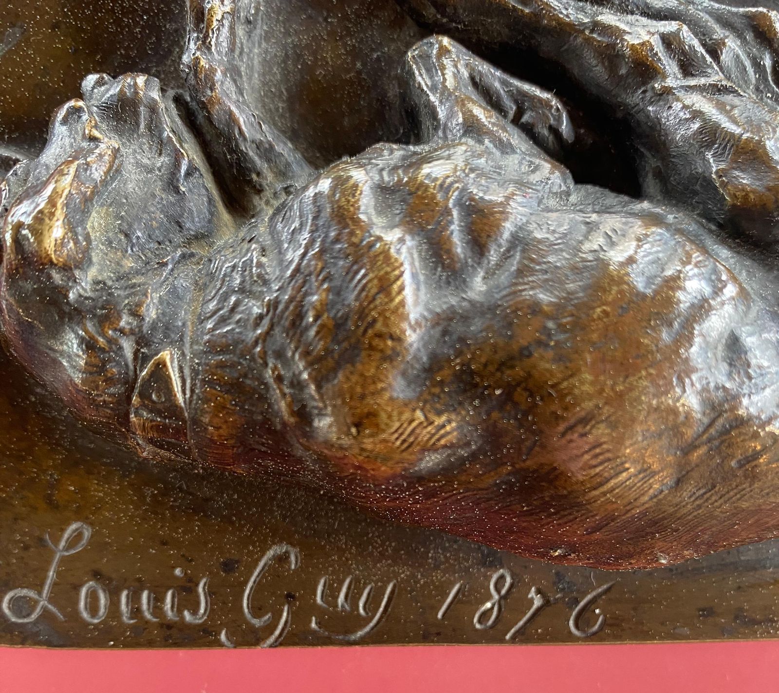 Louis Guylouis Guy  Bronze Sleeping Basset 18761876 photo buy