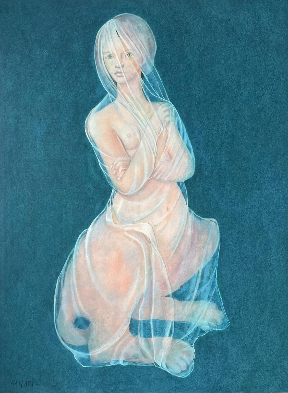 Leonor Finileonor Fini, Sphinx With Veil (Rare Lithograph On Japon Paper)circa 1970
