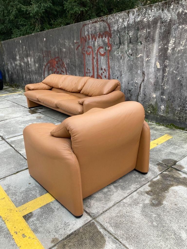 Cognac Leather Maralunga Armchair By Magistretti For Cassina, Italy Ca. 1970s photo 3033.0