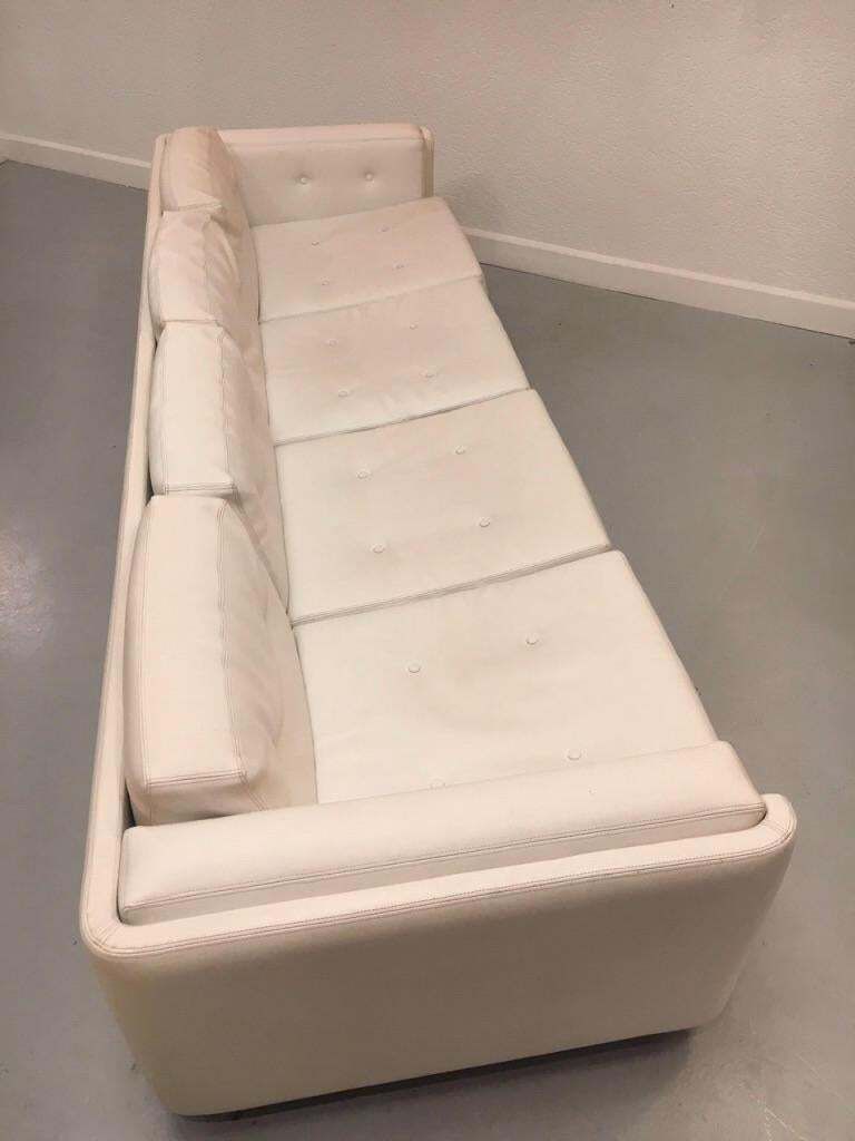 4 Seat White Faux Leather "Montenapo" Sofa By Zanotta, Italy, 1965 photo buy