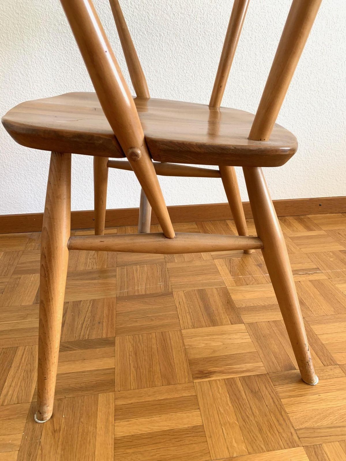 Elegant Pair Of Elm And Beech Easy Chairs By Ercol, Uk, 1950s. Model 493. photo vintage