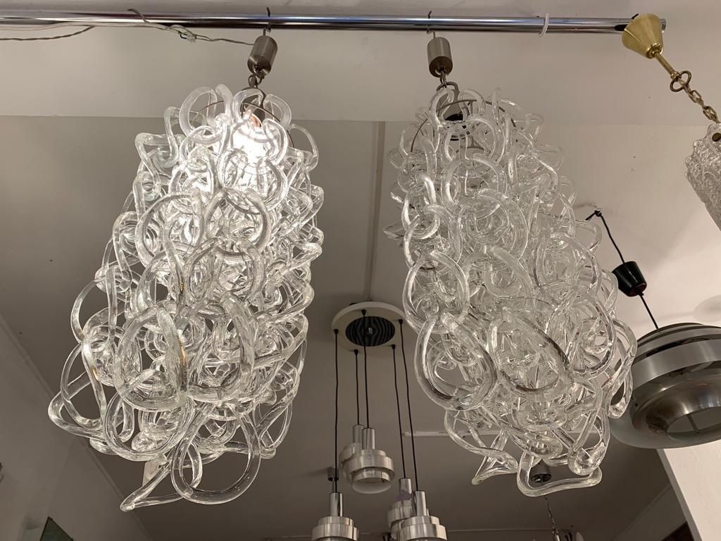 Angelo Mangiarotti Vistosi Giogali Pendant Chandeliers Lamp Ceiling Light Glass photo furniture