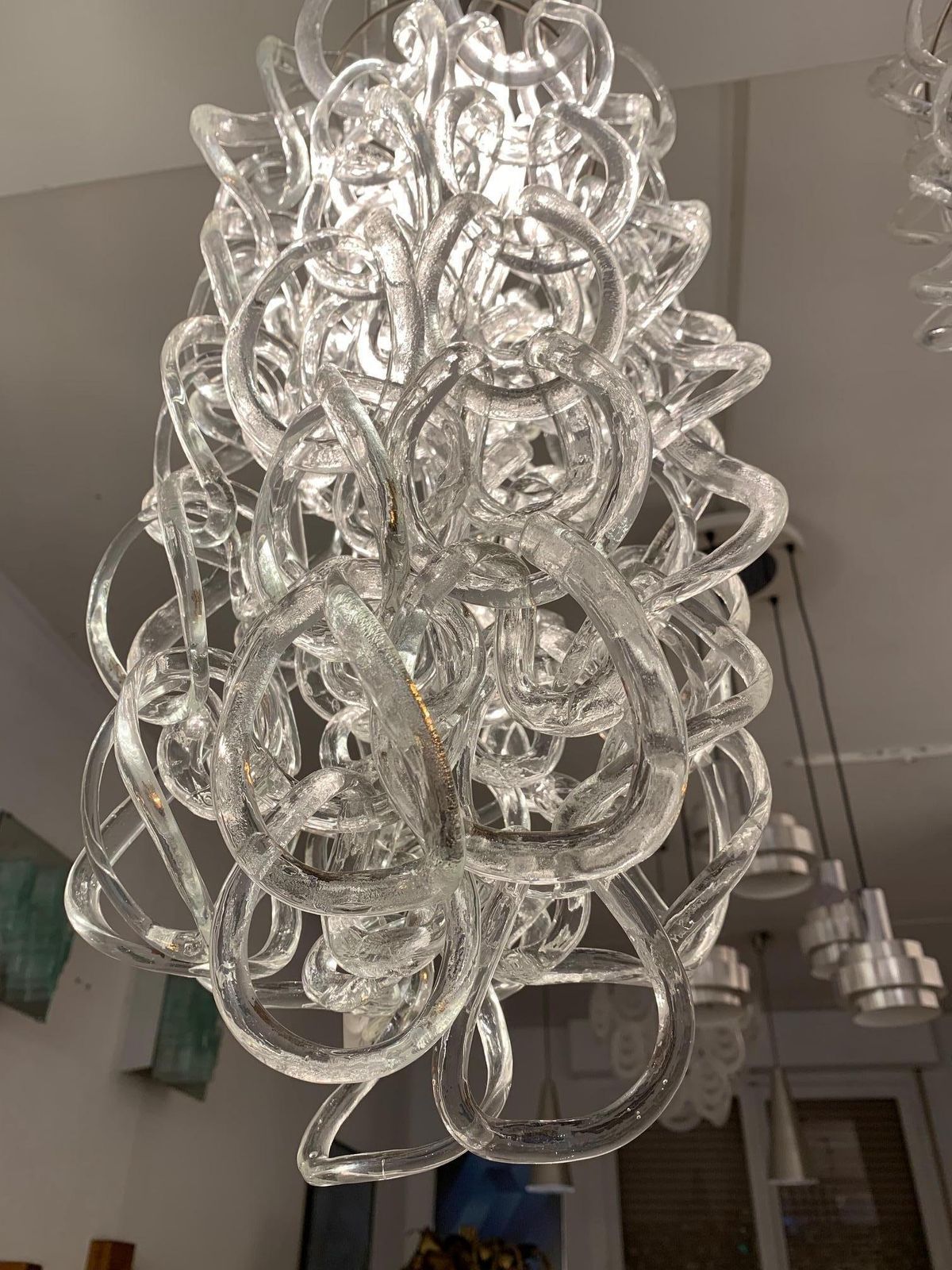 Angelo Mangiarotti Vistosi Giogali Pendant Chandeliers Lamp Ceiling Light Glass photo Lighting