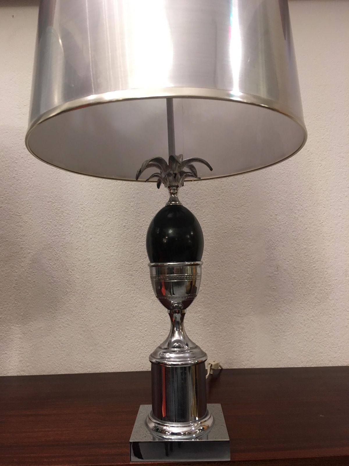 Pair Of Chrome And Acrylic Table Lamps Style Maison Charles photo 2069.0