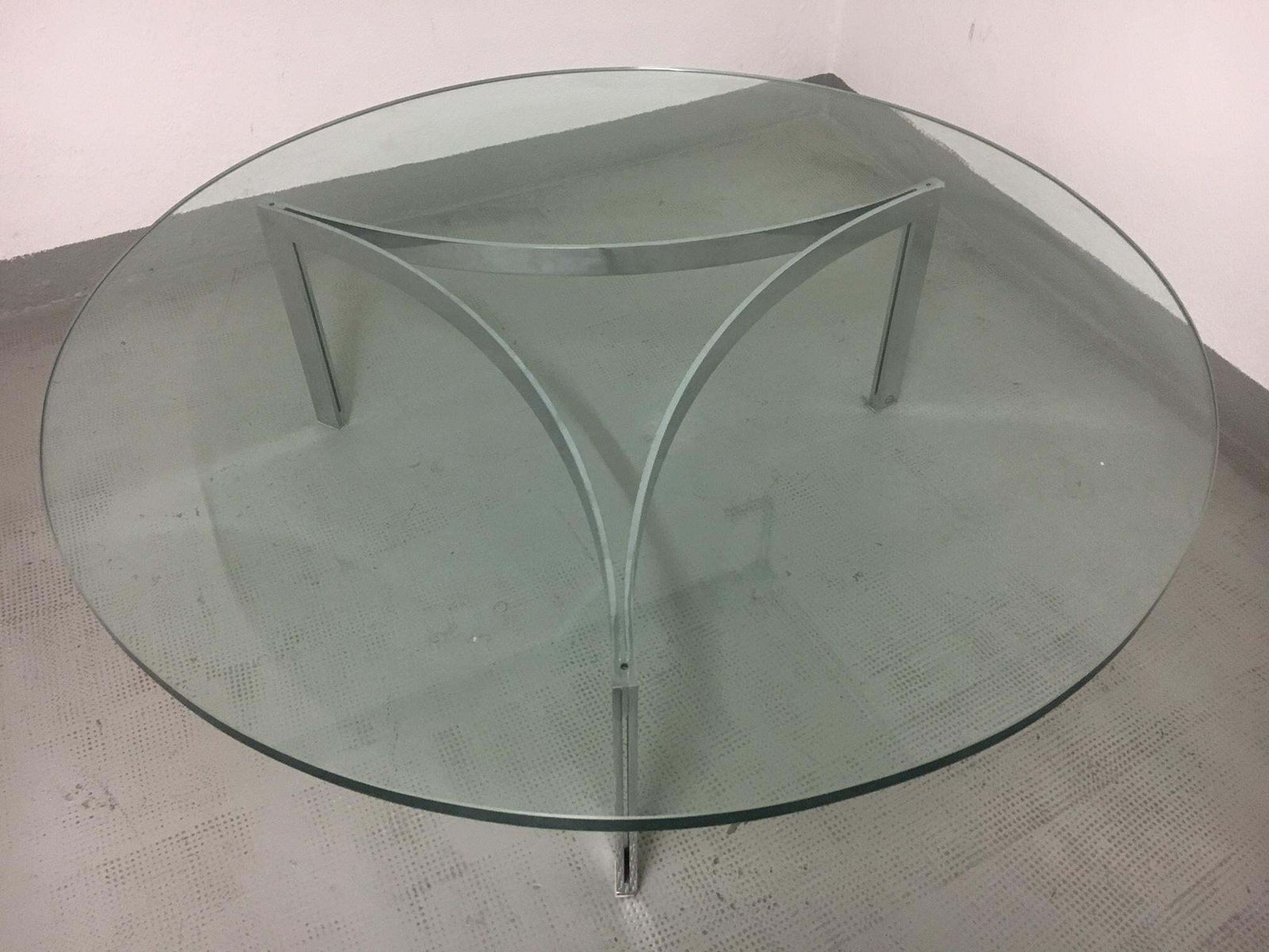 Chrome And Glass Coffee Table By Henri Ganz, Switzerland Ca. 1960s photo for sale