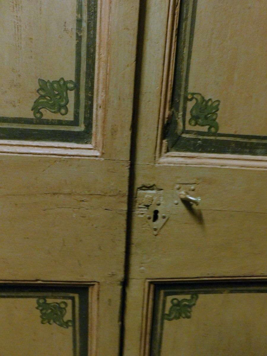 Double Leaf Door In Lacquered Wood, Painted Panels, Italy photo vinterior