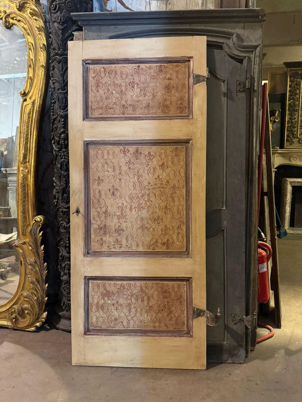 Yellow And Red Lacquered Interior Door, Italy photo buy