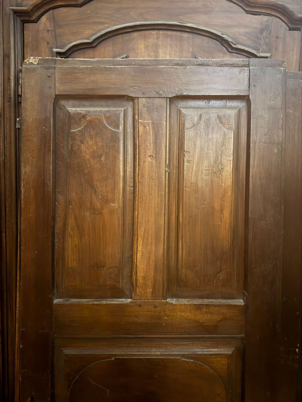 Interior Walnut Door With Carved Panels, Italy photo furniture