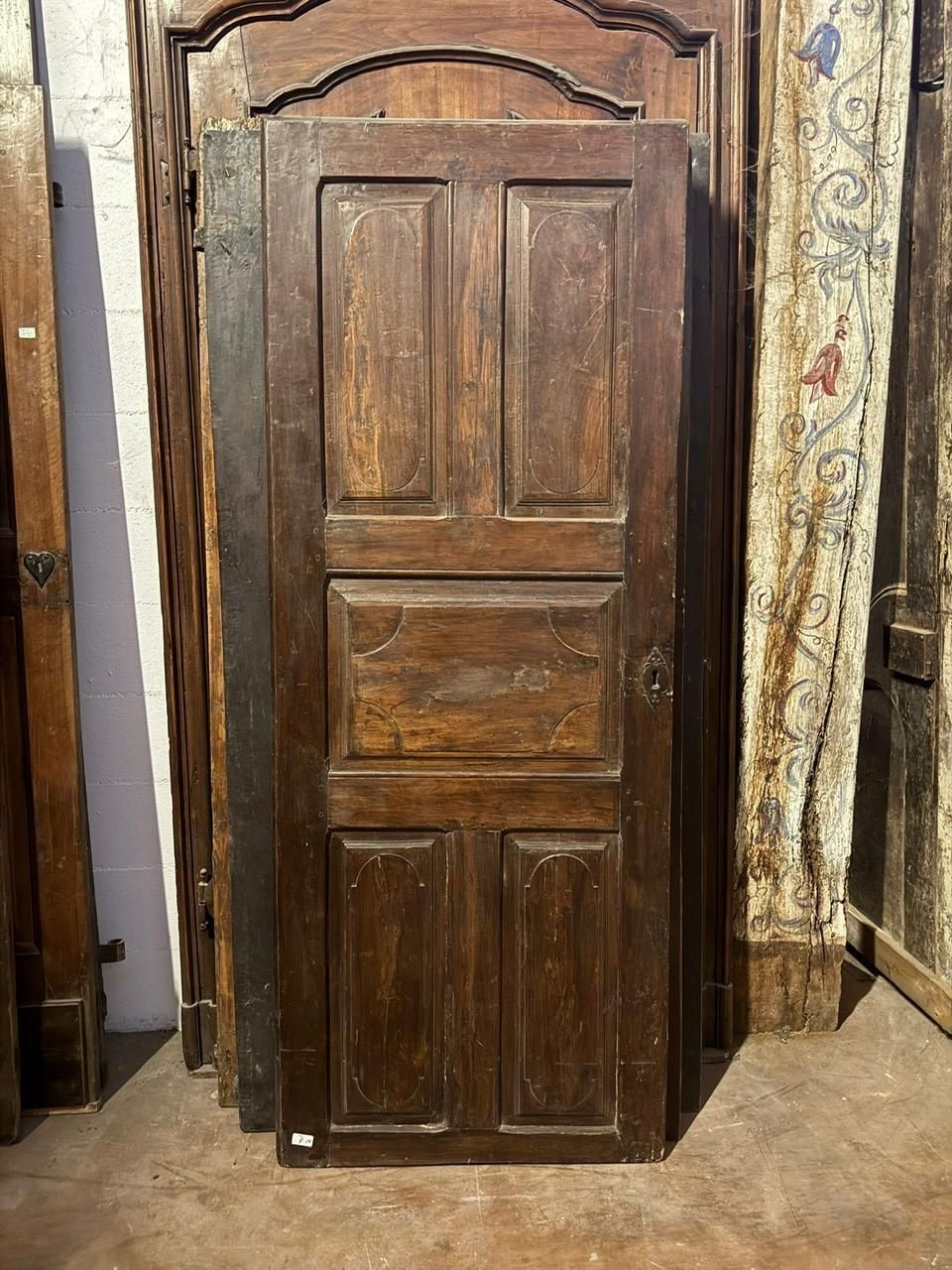 Interior Walnut Door With Carved Panels, Italy photo buy