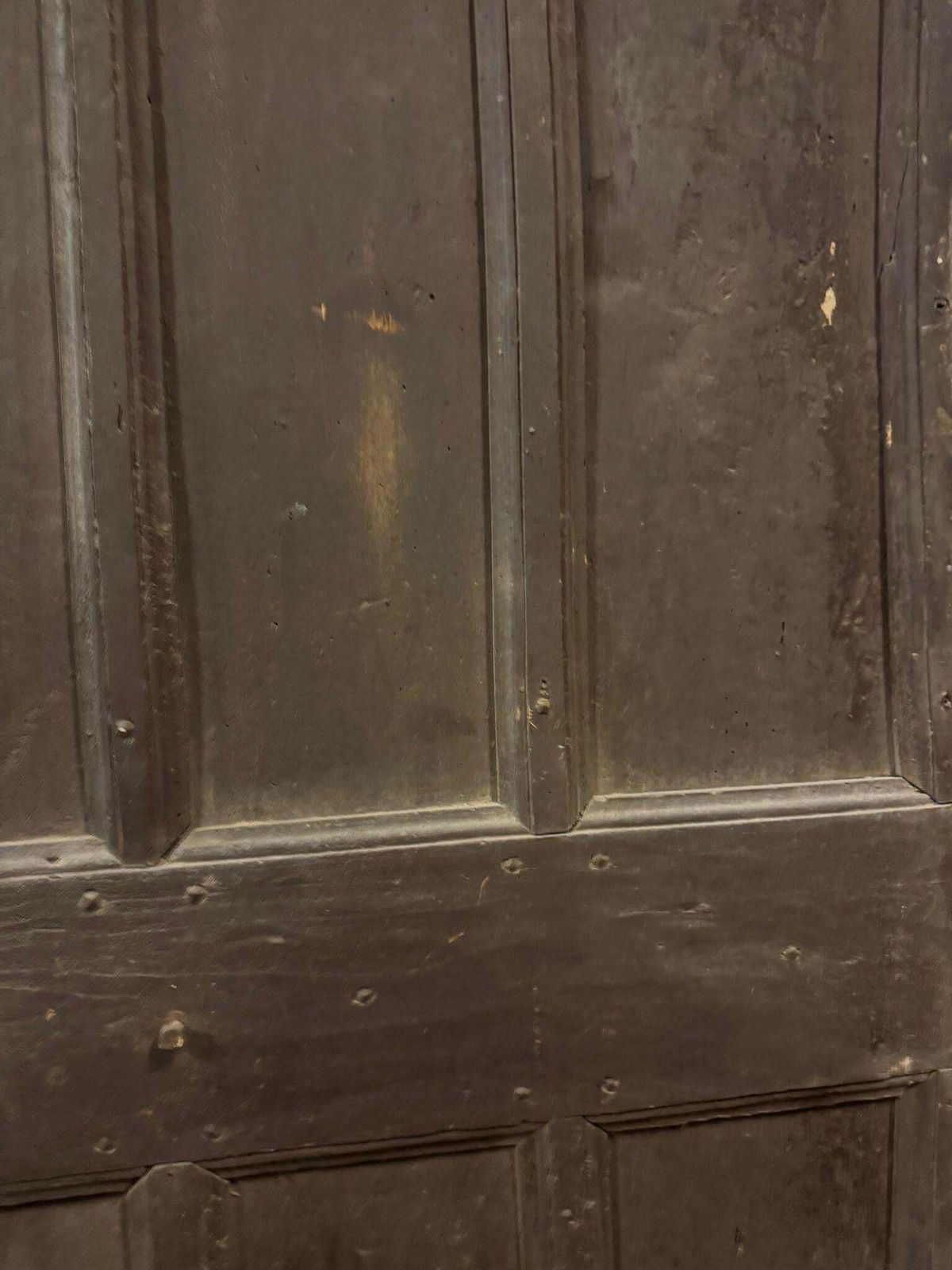Patinated Wooden Entrance Door, Main Door Rustic Carved With Panels, Italy photo furniture
