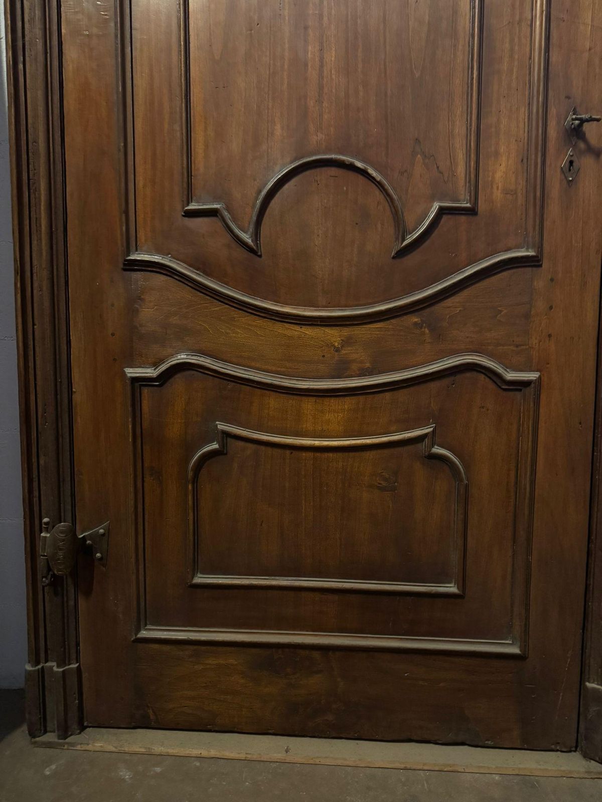 Carved Walnut Door With A Tall Frame And Space For An Overdoor, Italy photo Home Fixtures