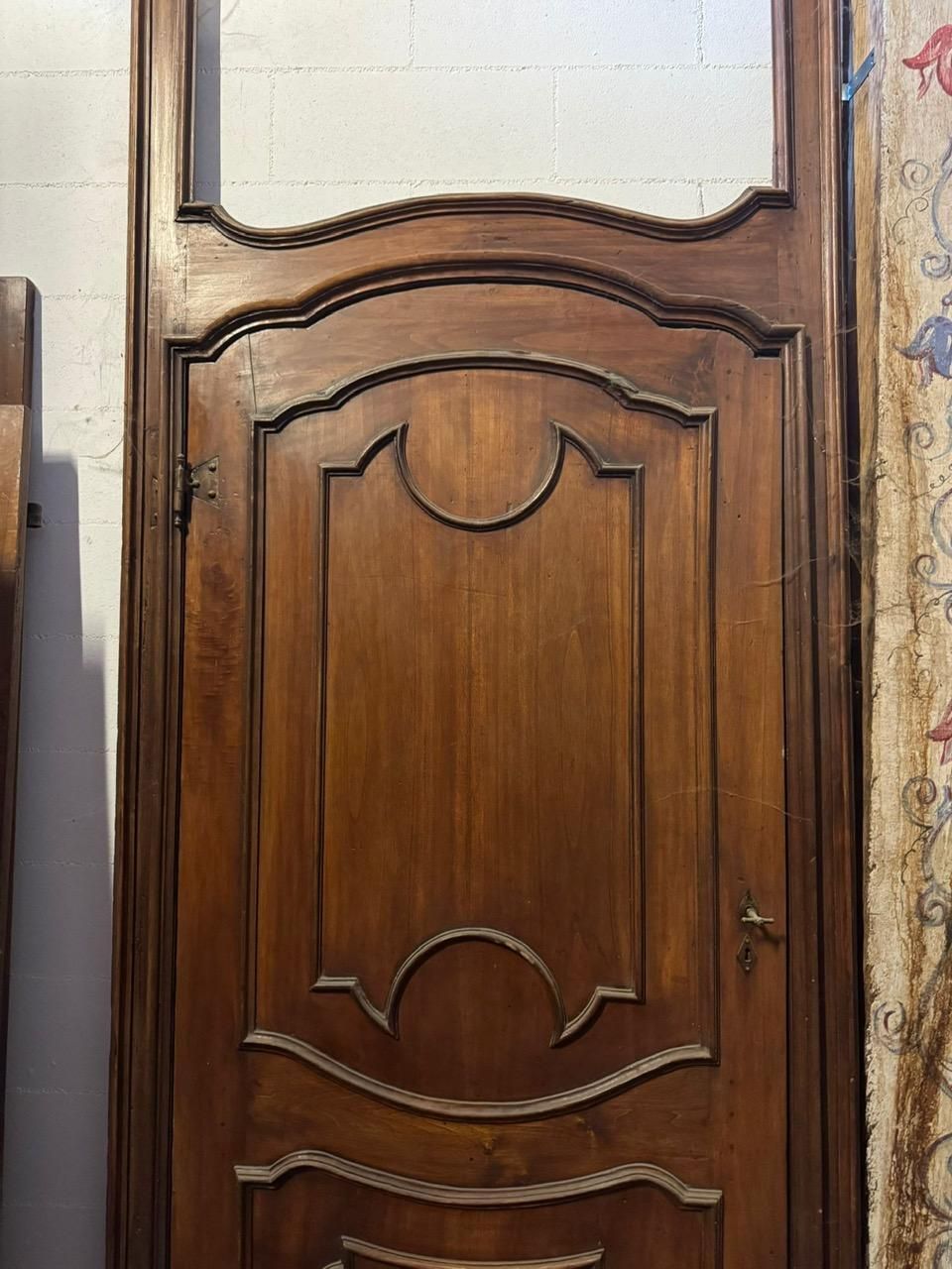 Carved Walnut Door With A Tall Frame And Space For An Overdoor, Italy photo 4336.0