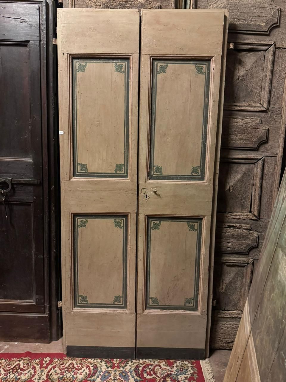 Double Leaf Door In Lacquered Wood, Painted Panels, Italy photo 3293.0