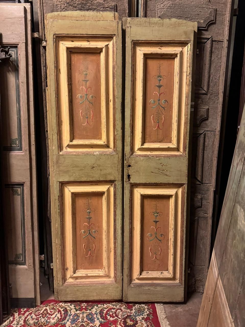 Interior Door In Lacquered Wood With Two Doors And Painted Panels, Italy photo furniture