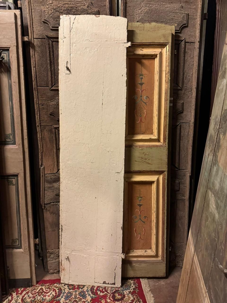 Interior Door In Lacquered Wood With Two Doors And Painted Panels, Italy photo Home Fixtures
