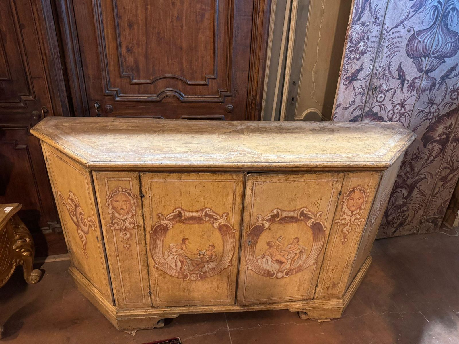 Sideboard Credenzas In Lacquered Wood And Painted With Figures, Italy photo Furniture