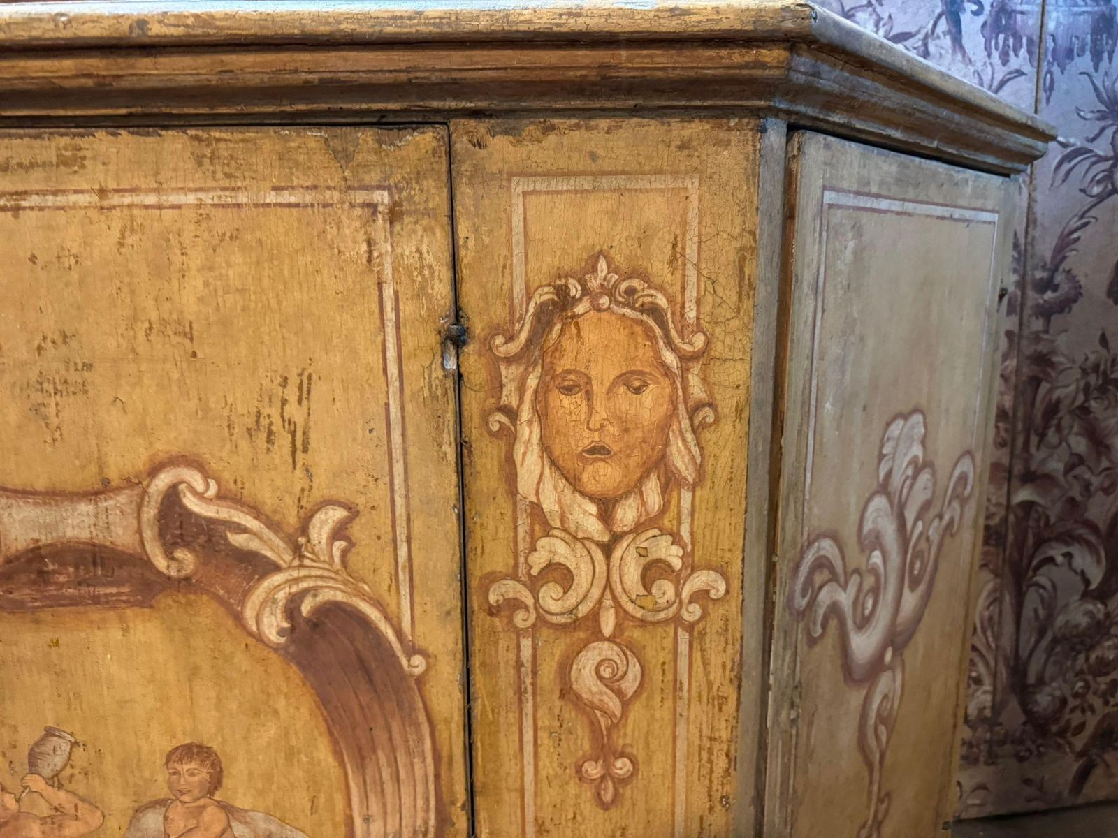 Furniture Sideboard Credenzas In Lacquered Wood And Painted With Figures, Italy photo