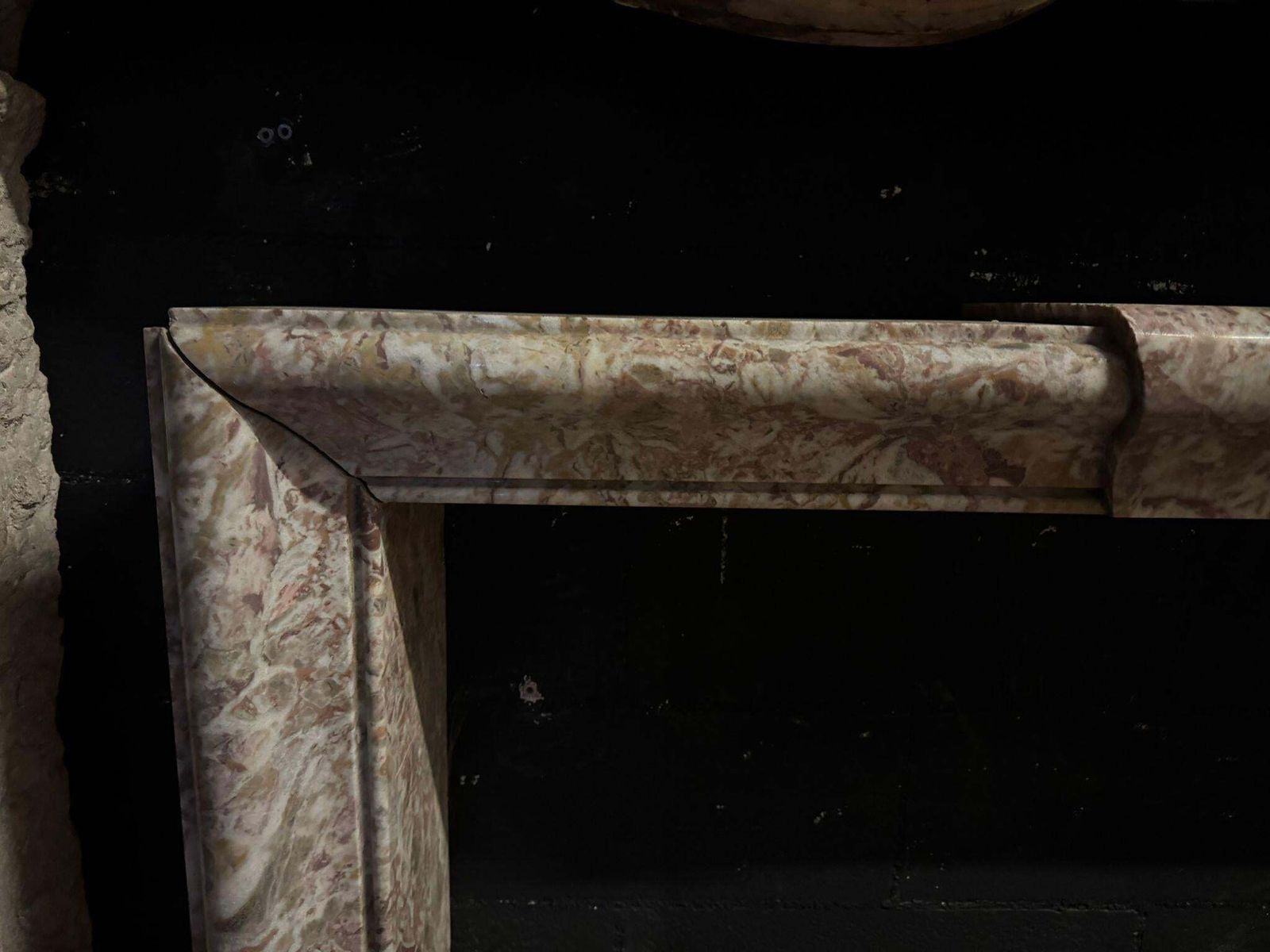 photo furniture Art Deco Mantle Fireplace In Peach Blossom Marble, Italy