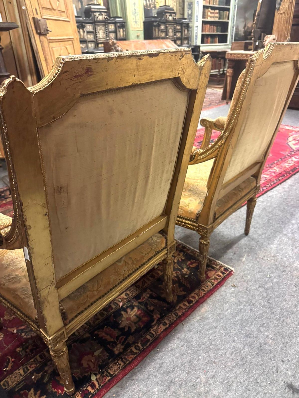 Pair Of Louis XV Armchairs In Carved And Gilded Wood, France photo buy